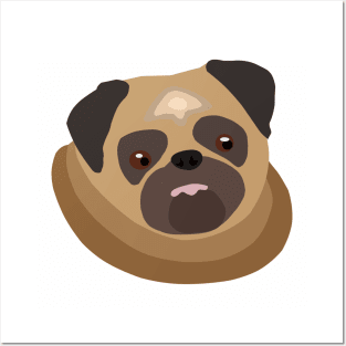 Cute fat pug – drawing of a puppy pug Posters and Art